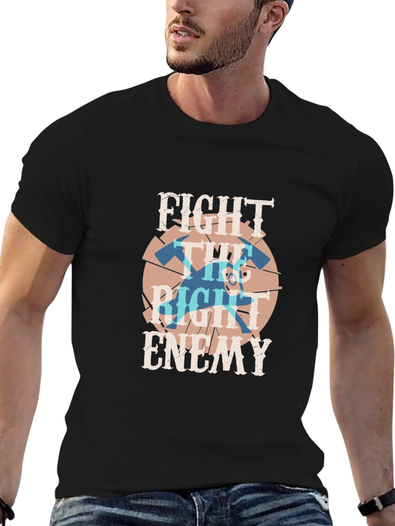 Fight The Right Enemy Graphic T-Shirt