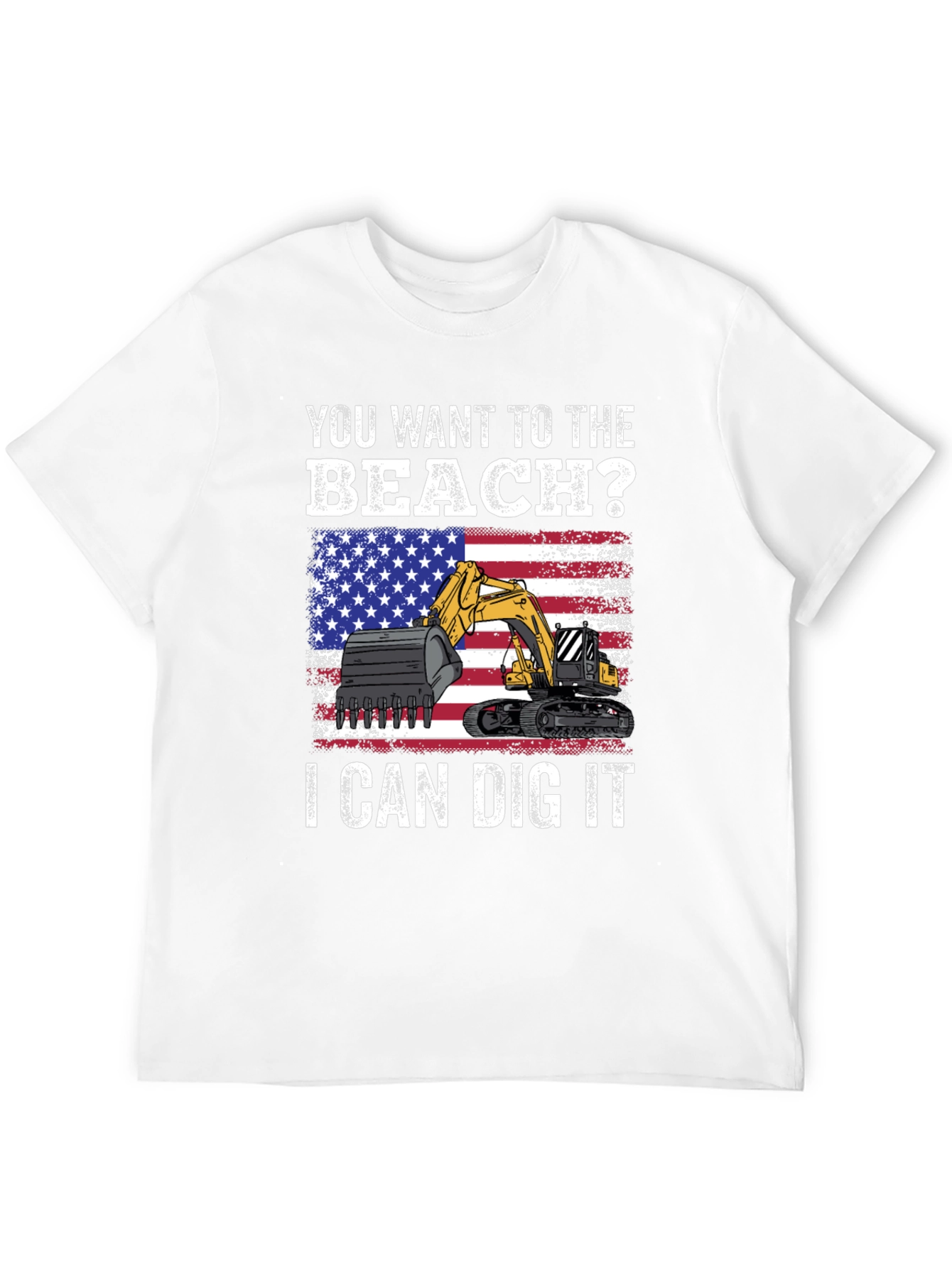 Beach Digger T-Shirt - Patriotic Excavator Tee