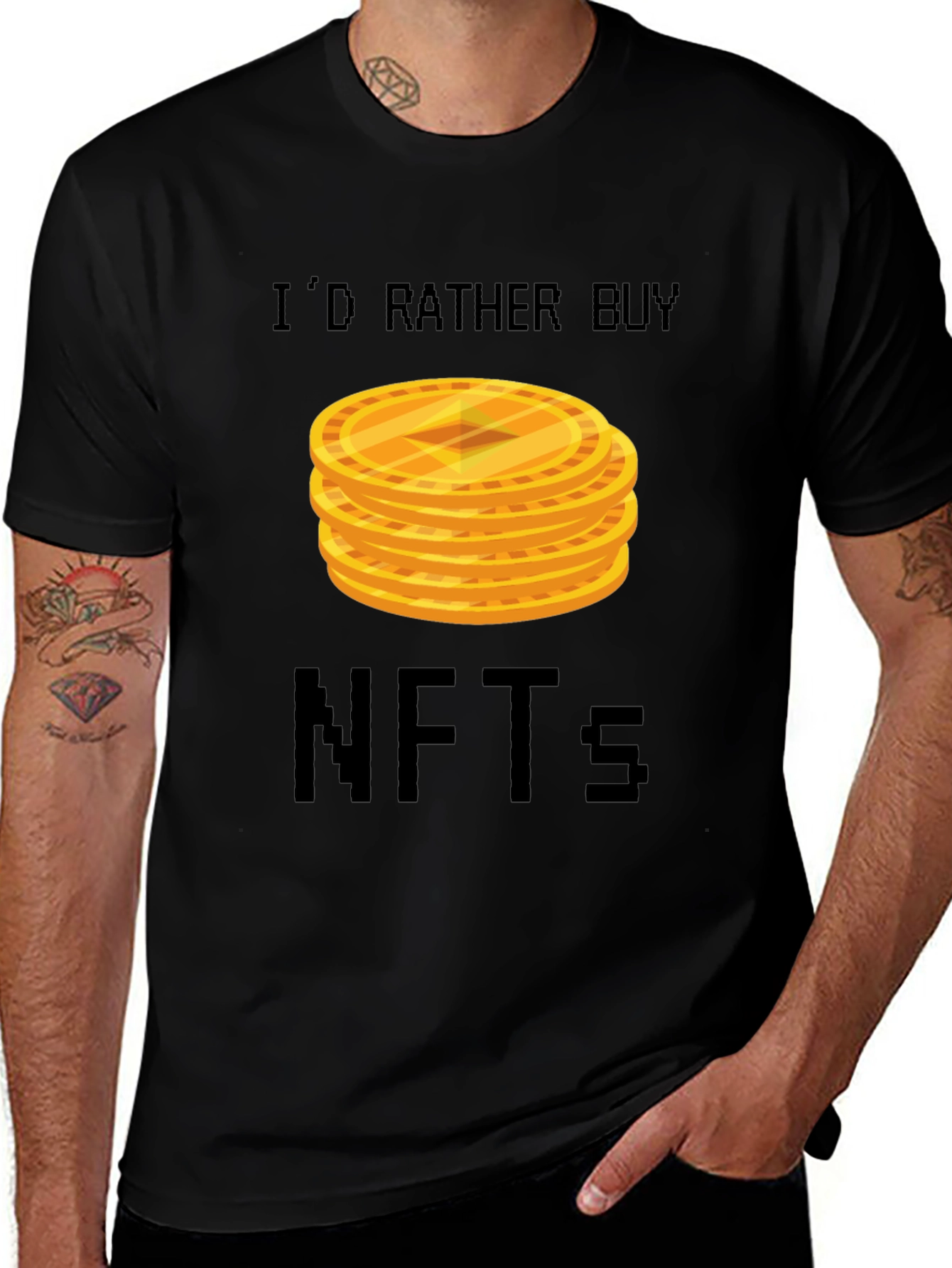 Id Rather Buy NFTs Graphic Tee - Black