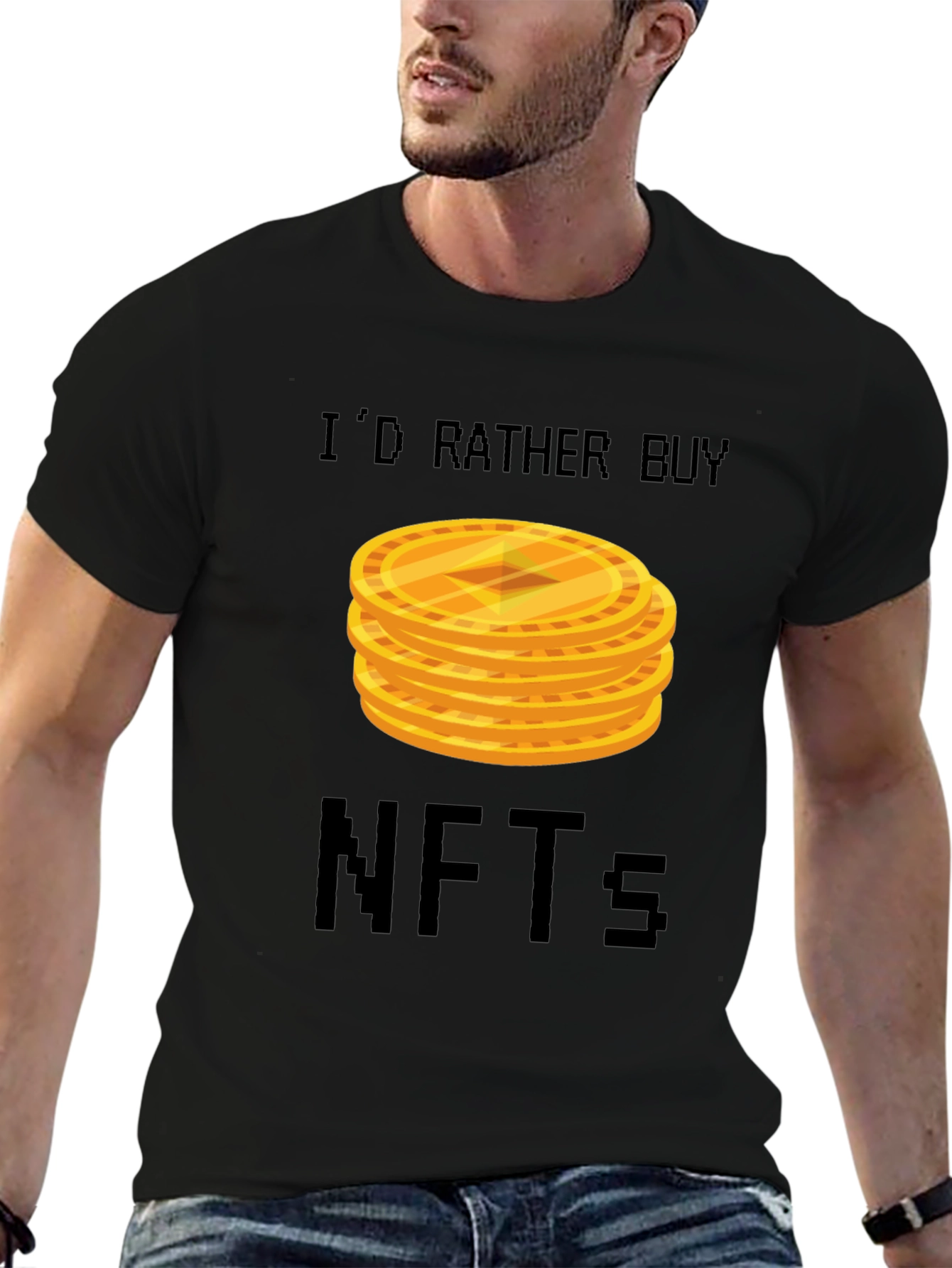 Id Rather Buy NFTs Graphic Tee - Black