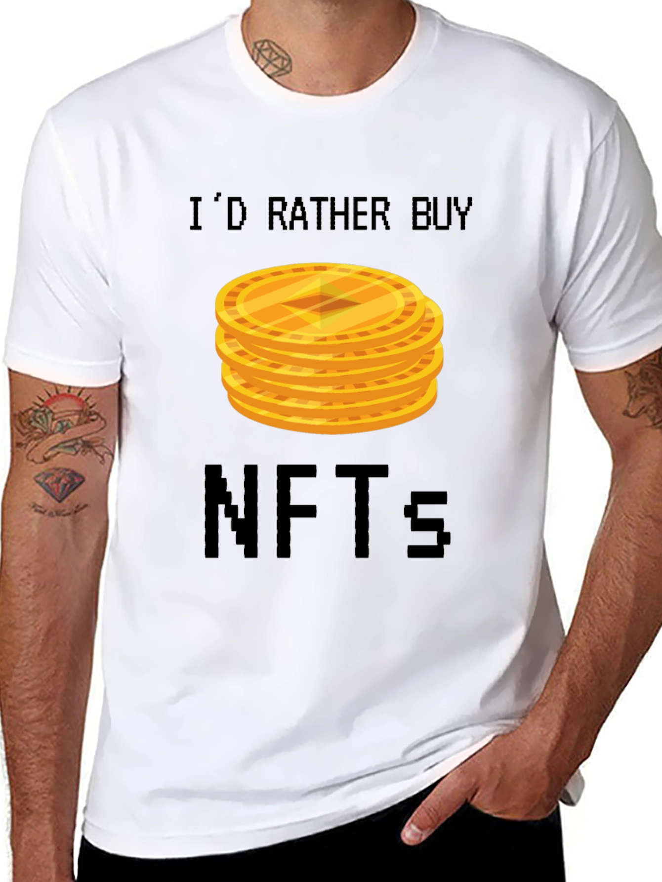 Id Rather Buy NFTs Graphic Tee - Black