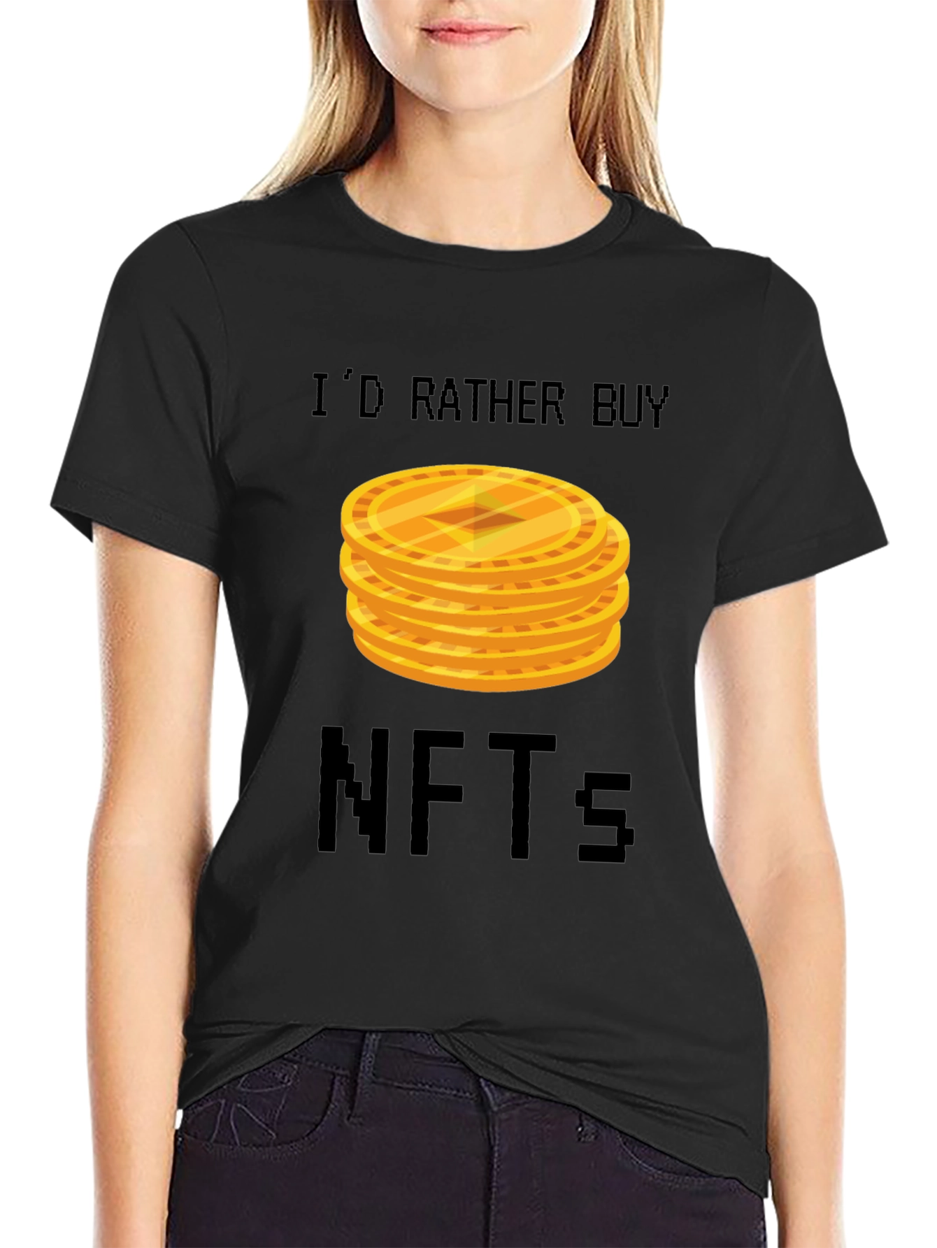 Id Rather Buy NFTs Graphic Tee - Black
