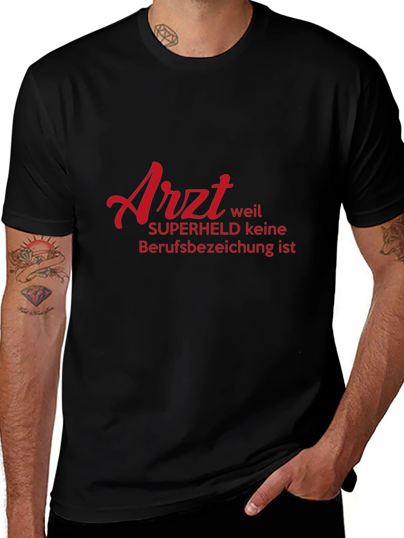 Doctor Superhero T-Shirt - German Text Design
