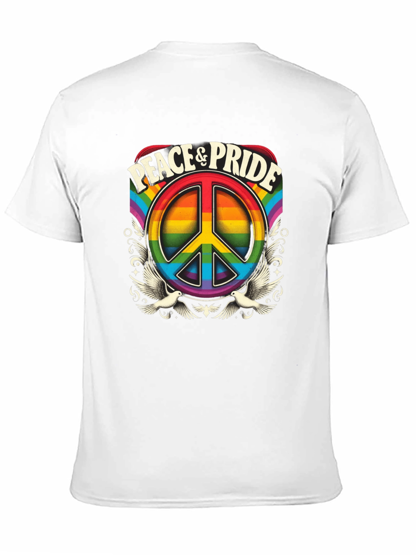 Peace & Pride Rainbow Graphic T-Shirt
