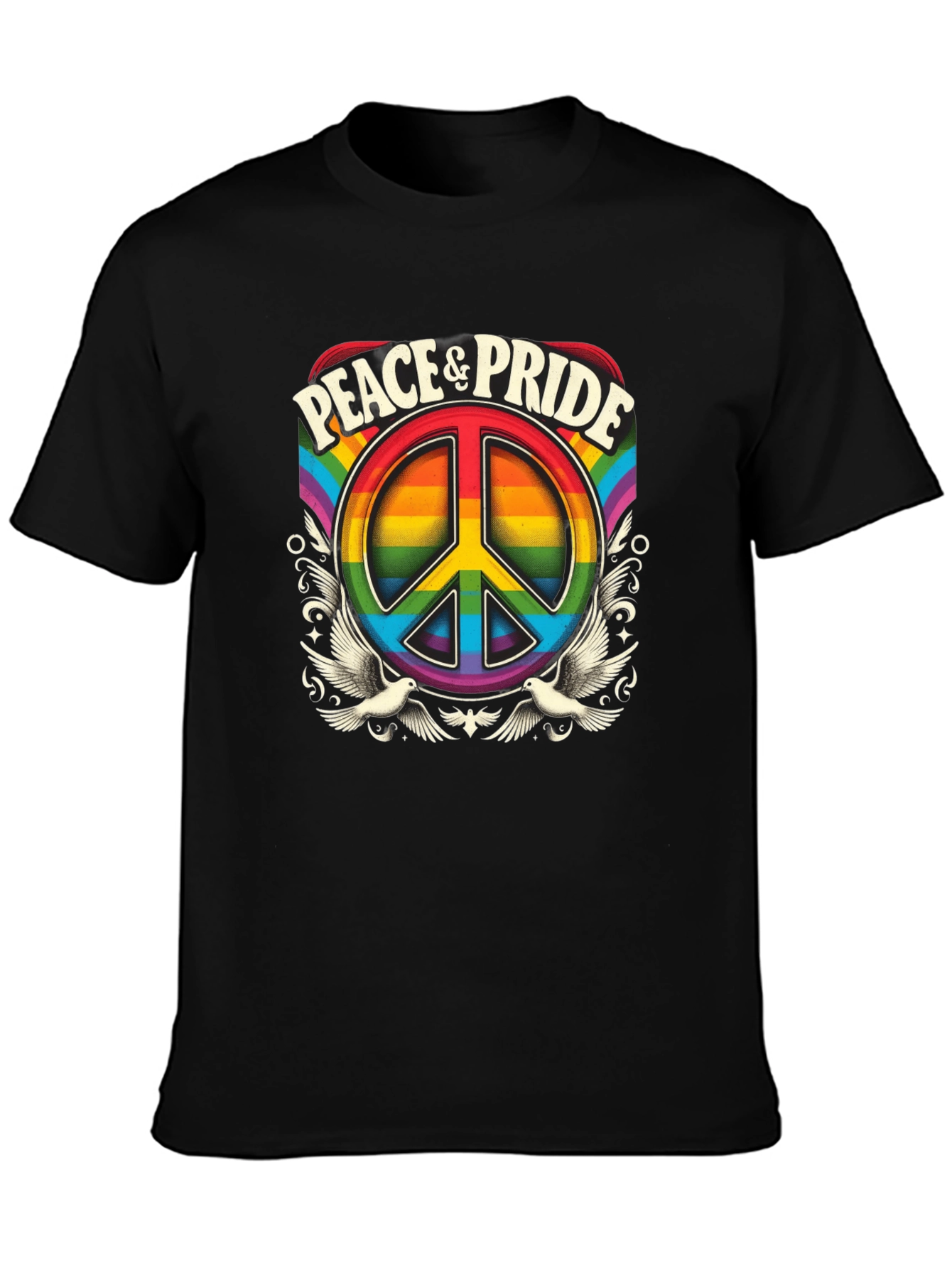 Peace & Pride Rainbow Graphic T-Shirt