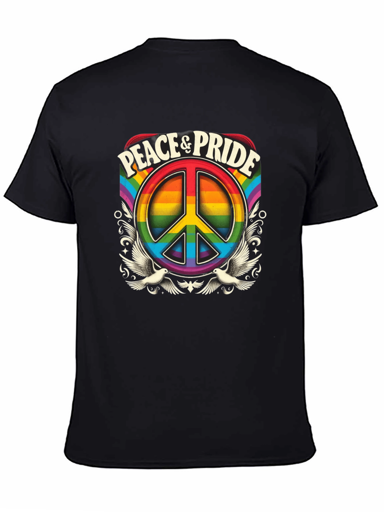 Peace & Pride Rainbow Graphic T-Shirt