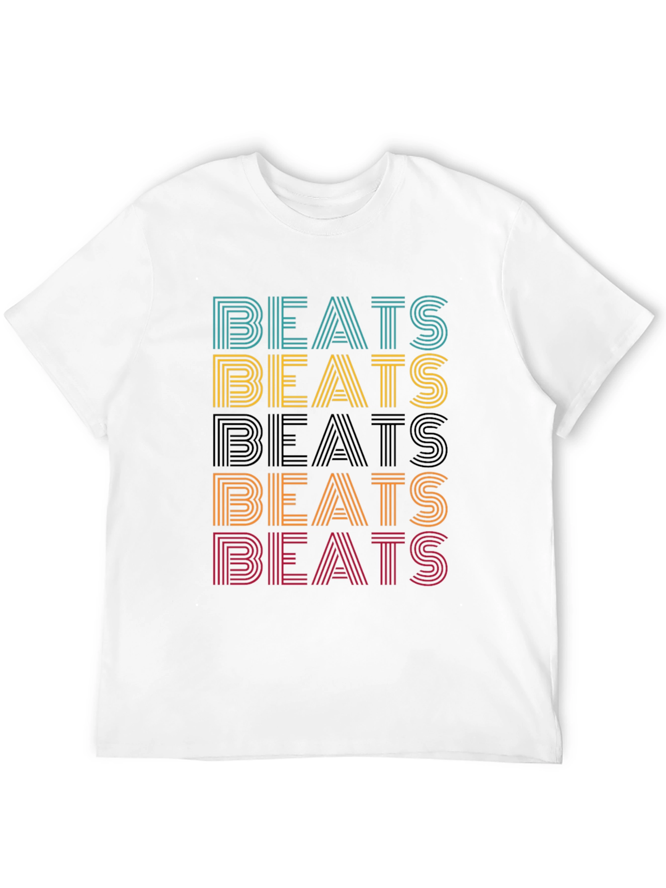 Retro Beats Graphic Tee - Mens Black Cotton T-Shirt
