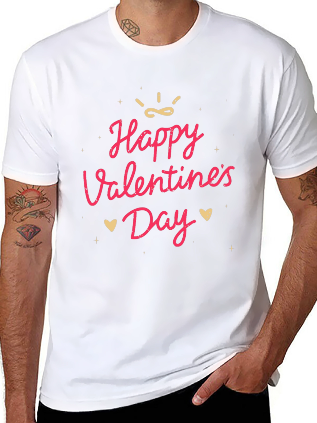 Happy Valentines Day Graphic Tee - Soft Cotton Blend