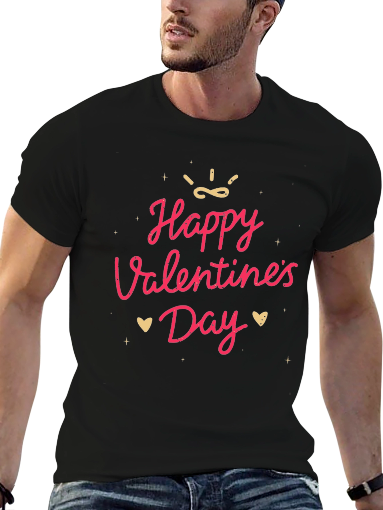 Happy Valentines Day Graphic Tee - Soft Cotton Blend