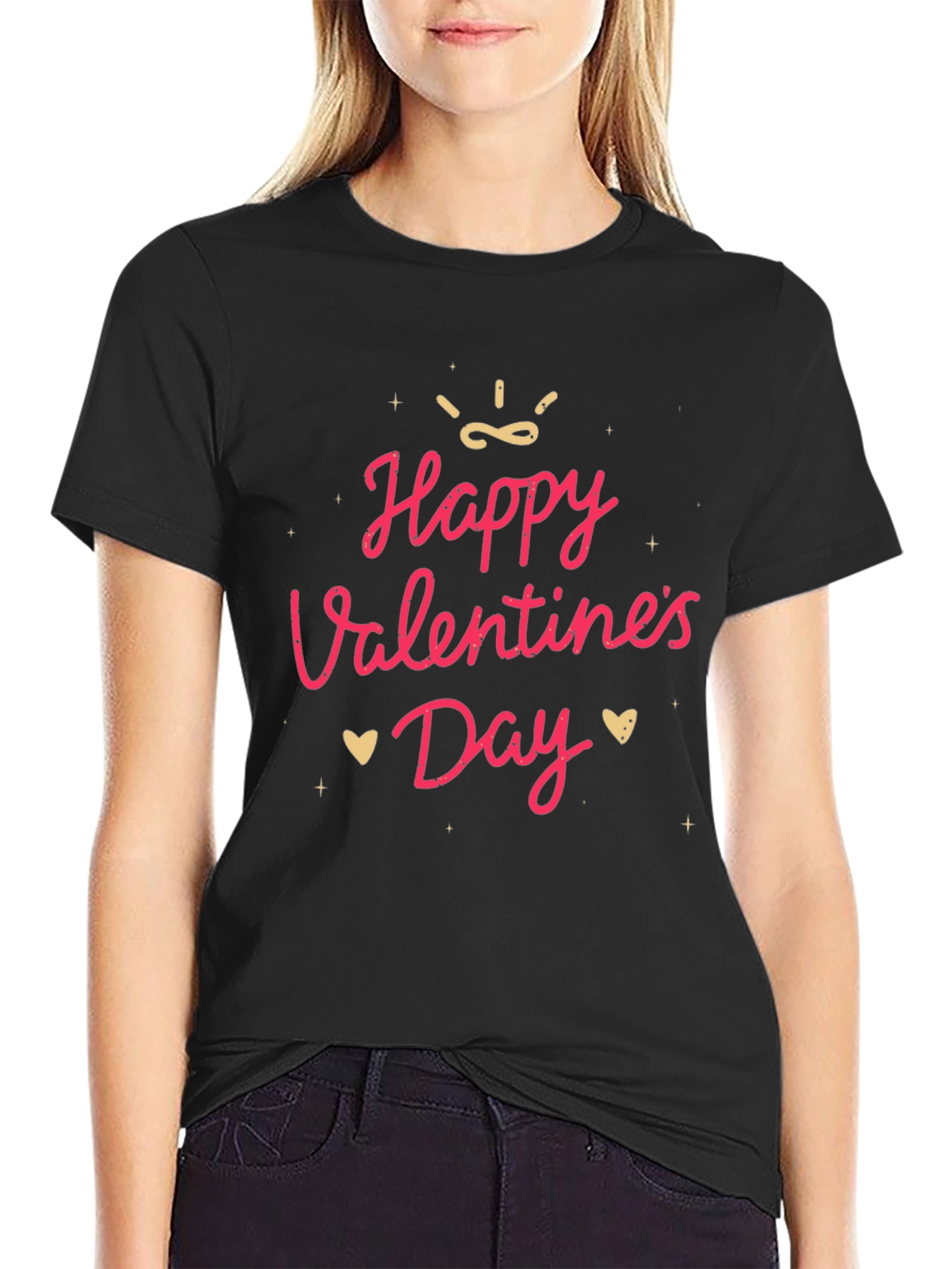 Happy Valentines Day Graphic Tee - Soft Cotton Blend