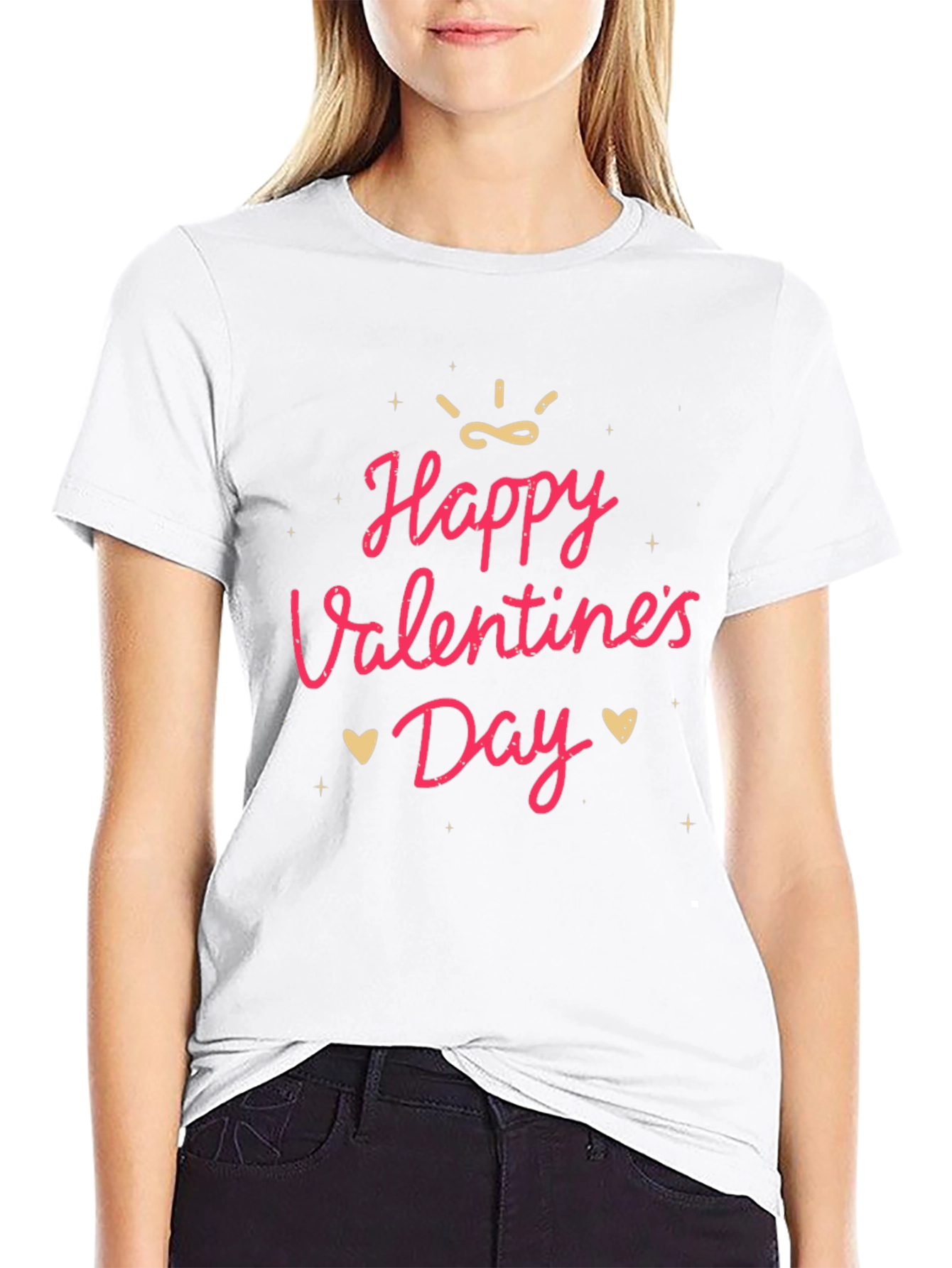 Happy Valentines Day Graphic Tee - Soft Cotton Blend