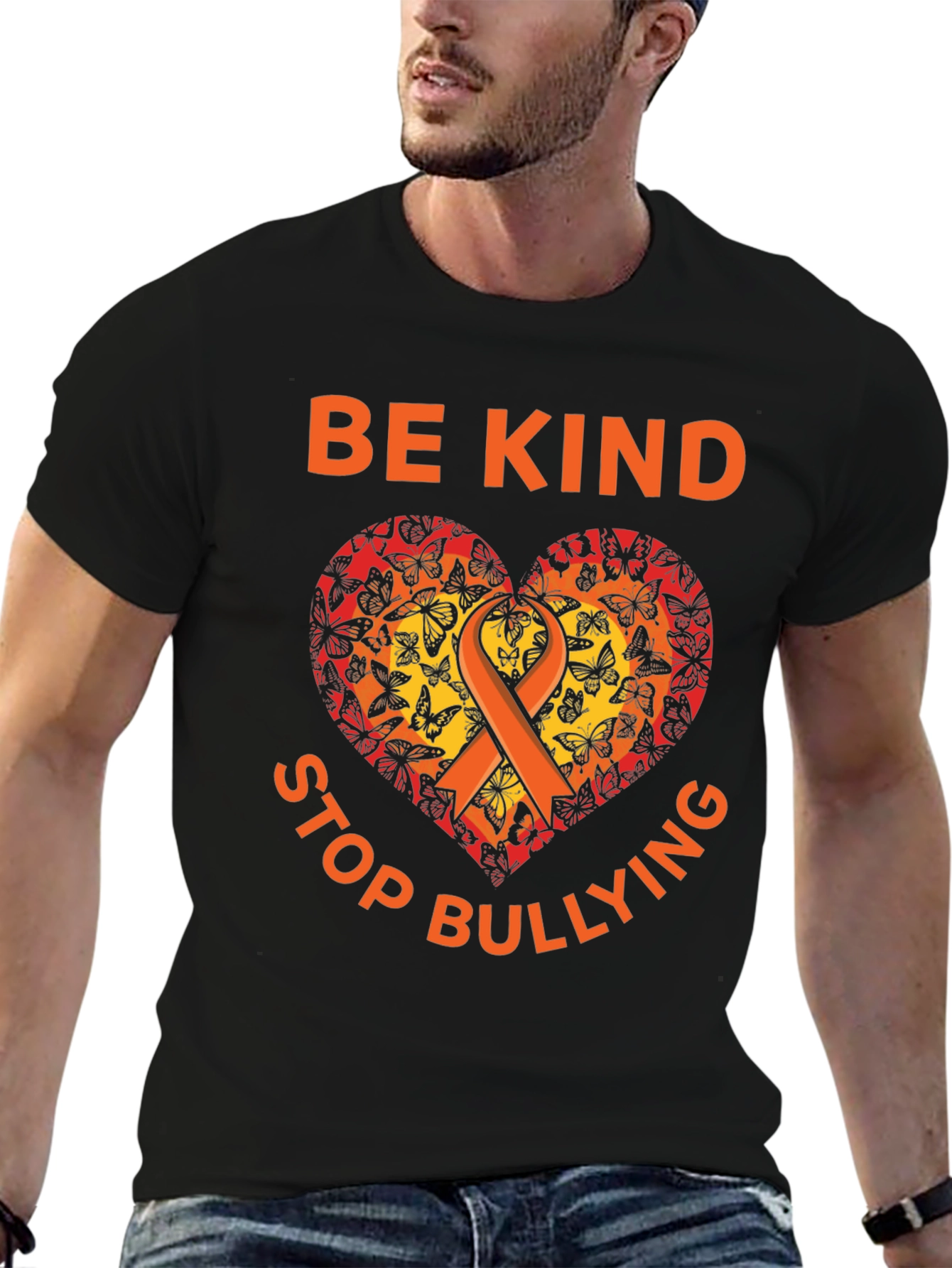 Be Kind Stop Bullying Butterfly Heart T-Shirt