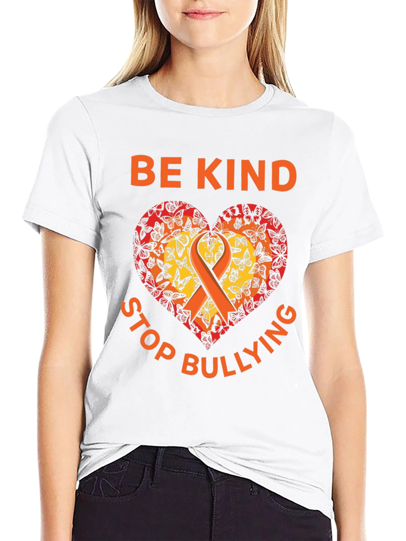Be Kind Stop Bullying Butterfly Heart T-Shirt