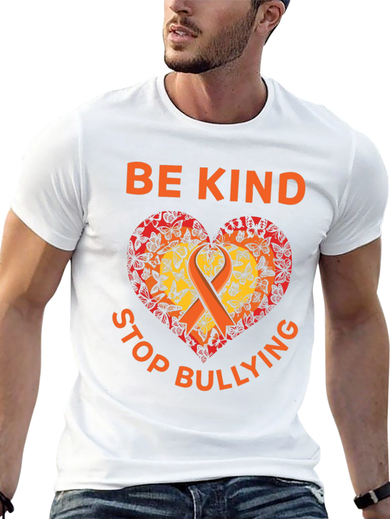 Be Kind Stop Bullying Butterfly Heart T-Shirt