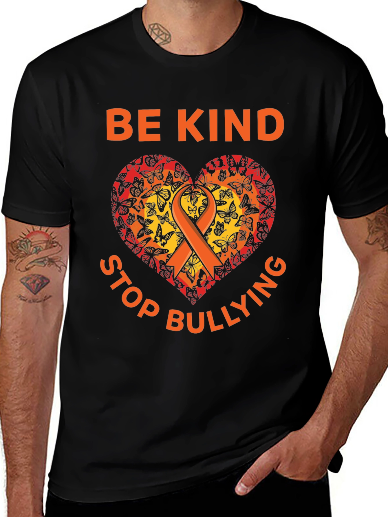 Be Kind Stop Bullying Butterfly Heart T-Shirt