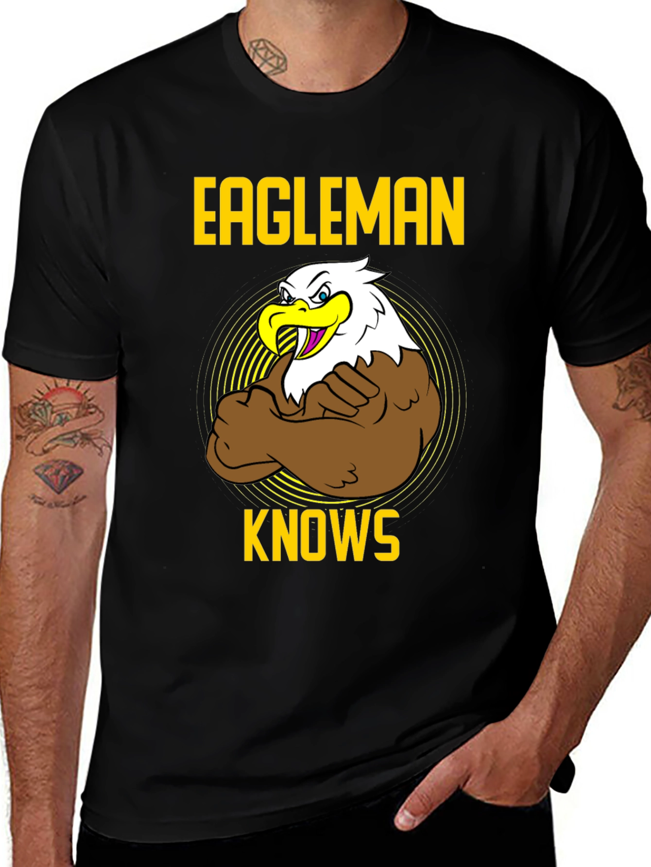 Eagleman Knows Mens Graphic T-Shirt
