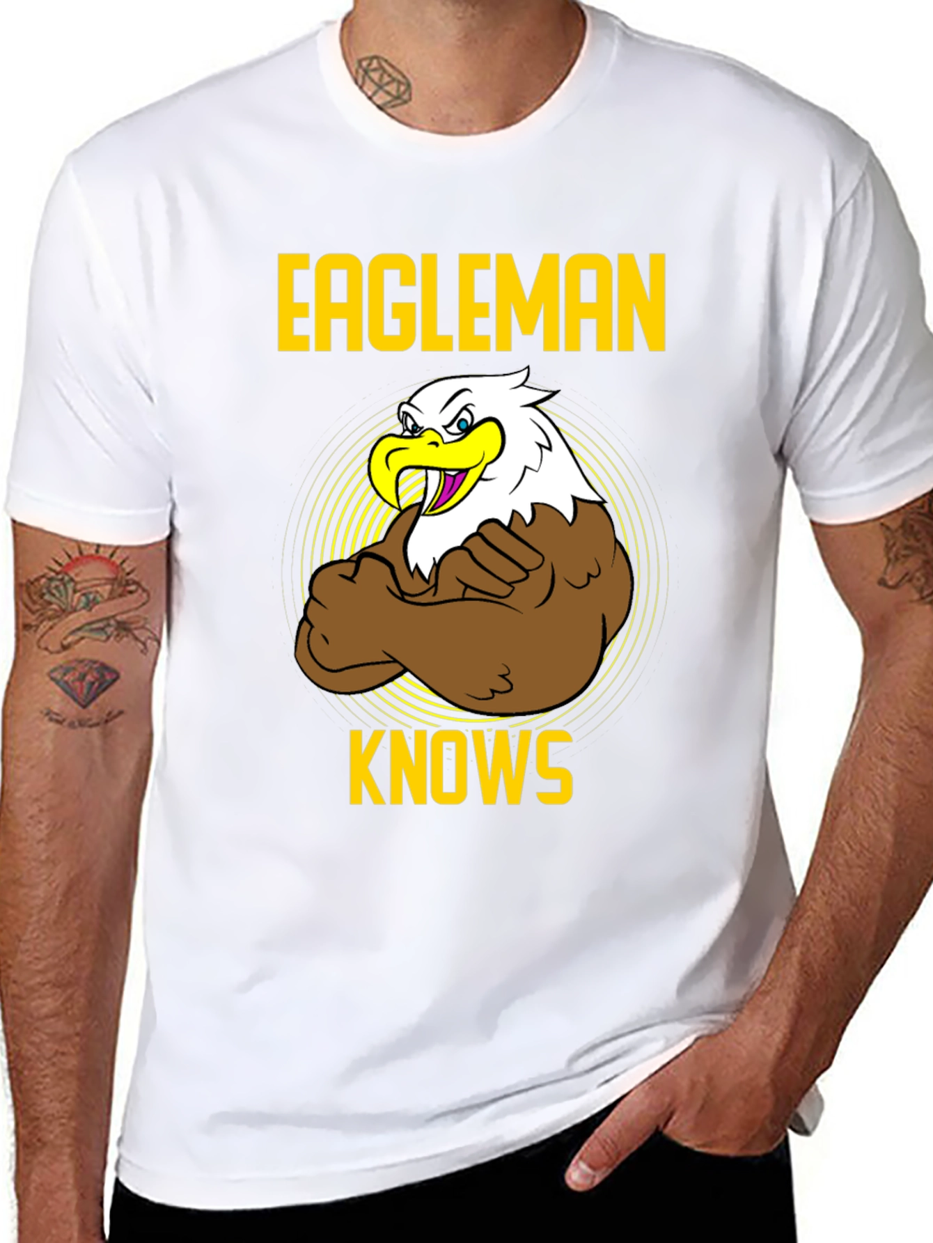 Eagleman Knows Mens Graphic T-Shirt