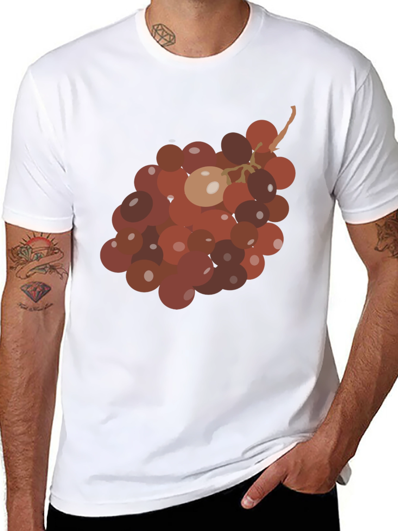 Grapes Graphic Tee - Unique Fruit Design