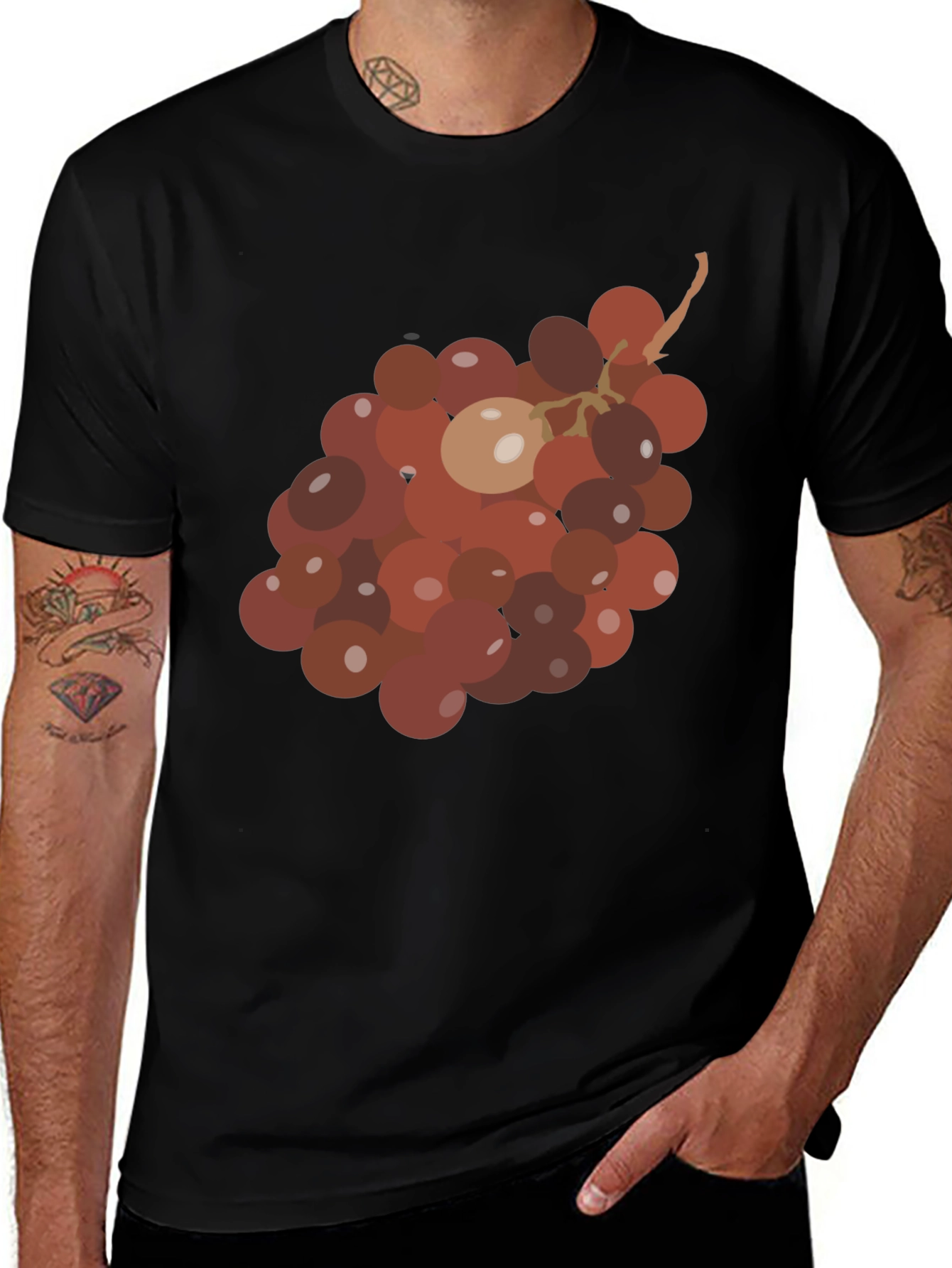 Grapes Graphic Tee - Unique Fruit Design