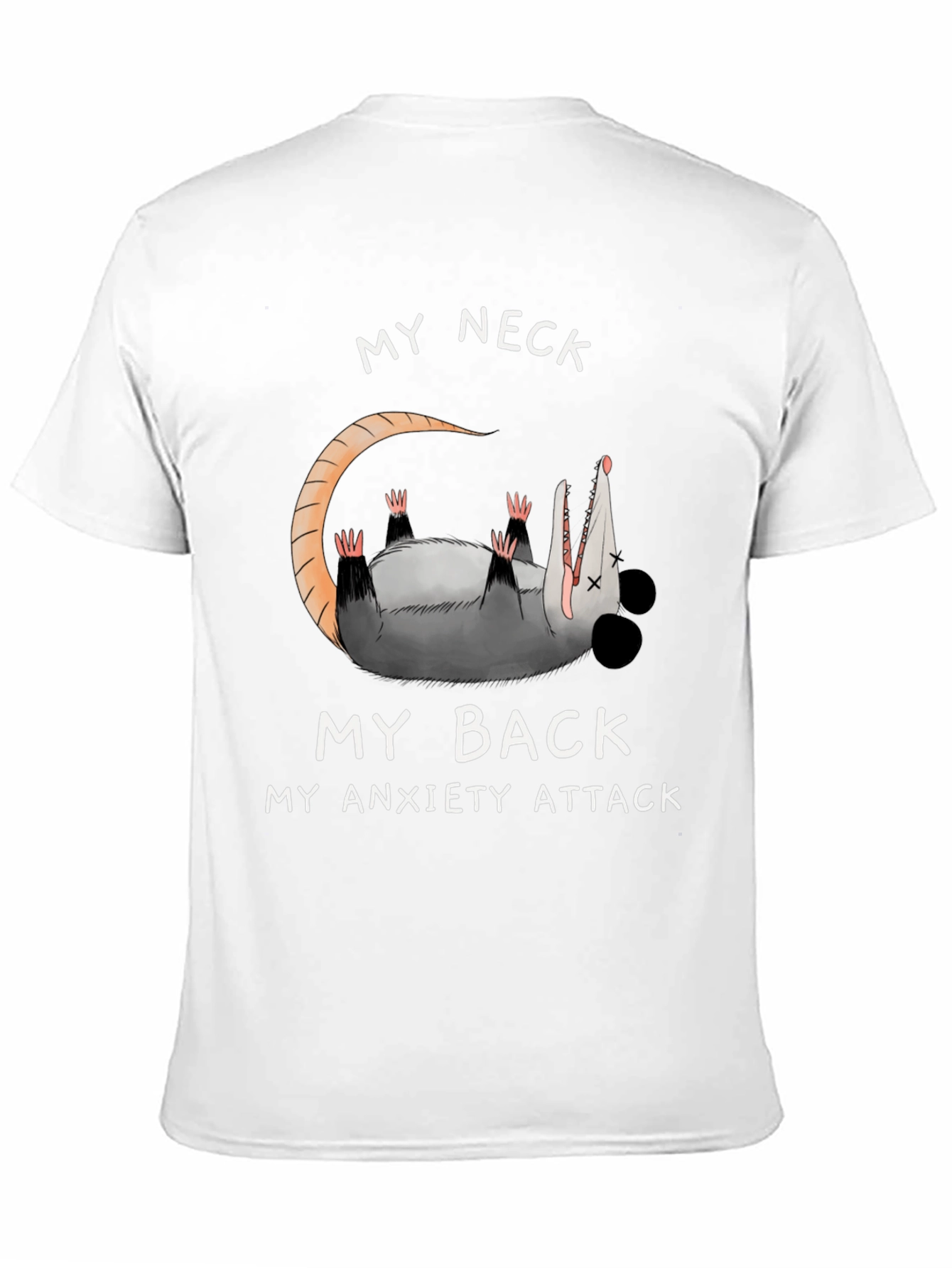 Anxiety Attack Opossum Graphic Tee - Funny & Relatable!