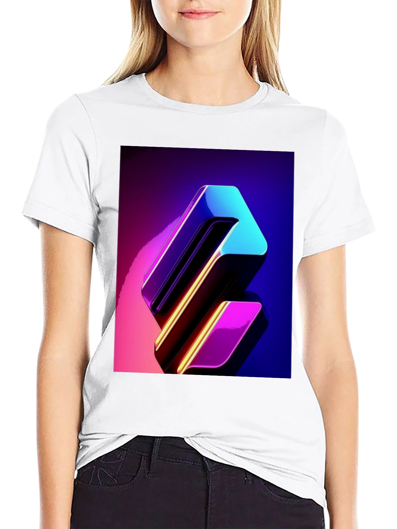 Stylish Black Tee with Abstract Design