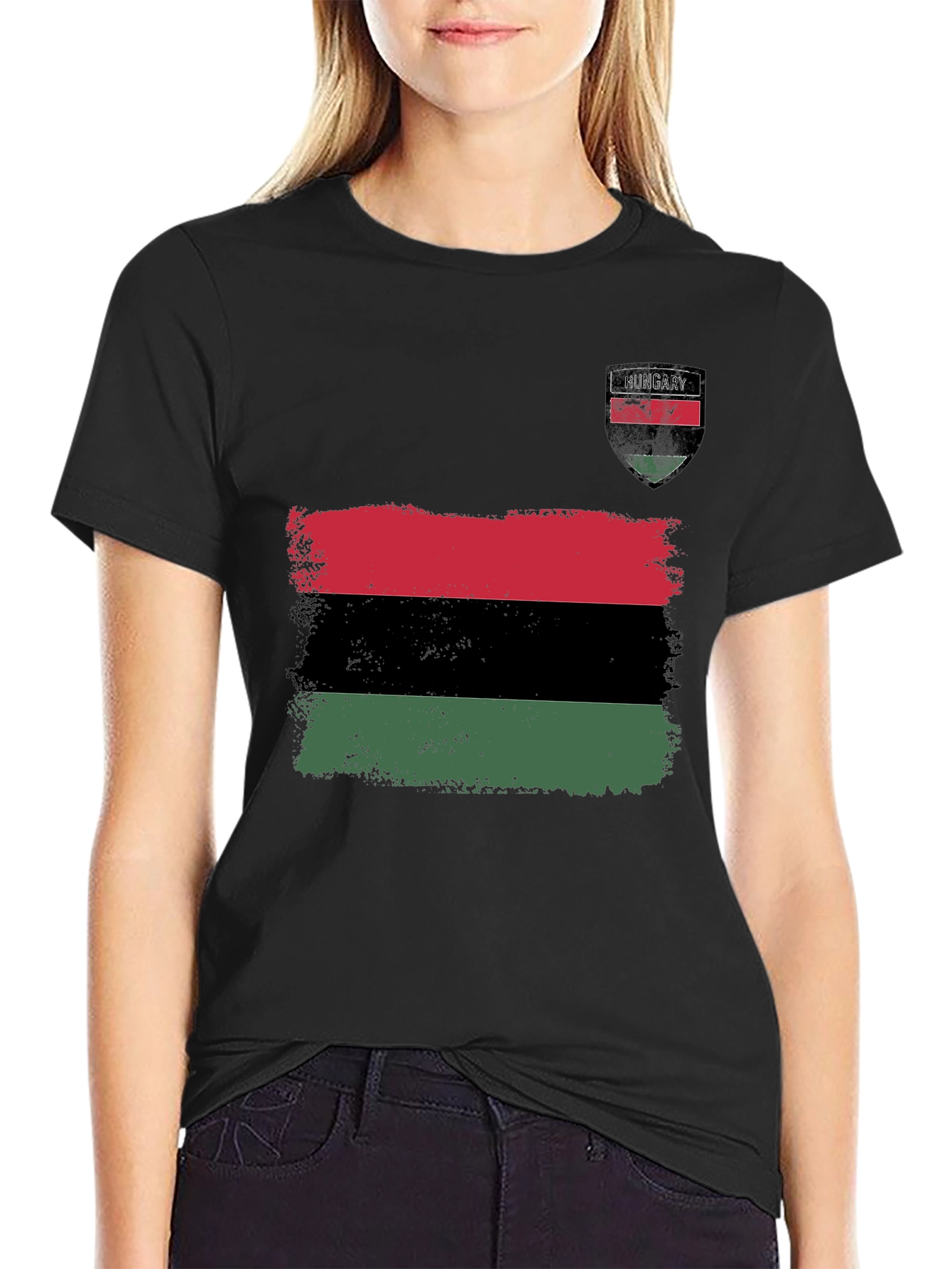 Hungary Flag T-Shirt - Distressed Design