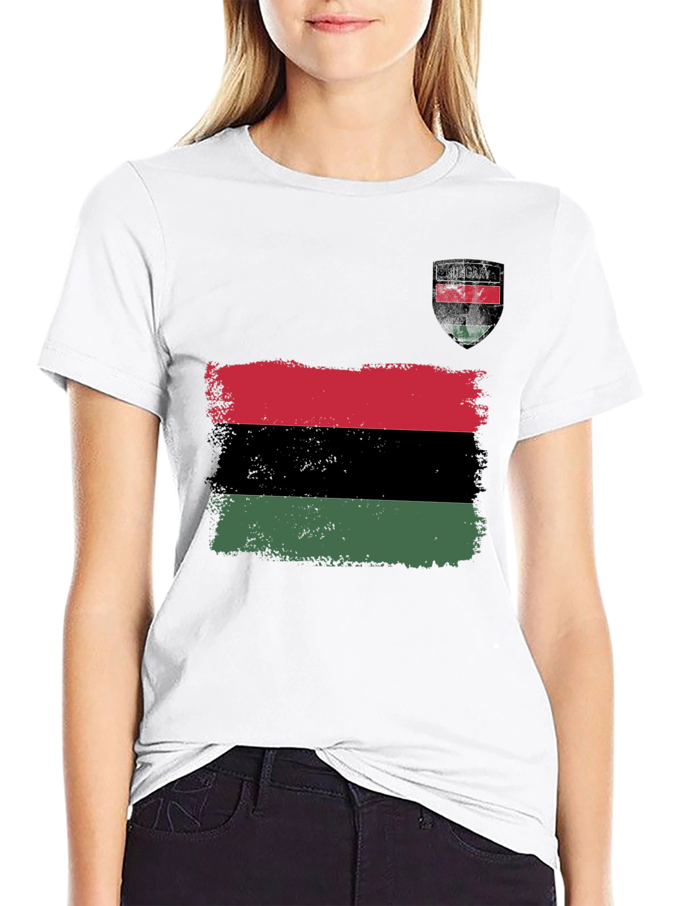 Hungary Flag T-Shirt - Distressed Design