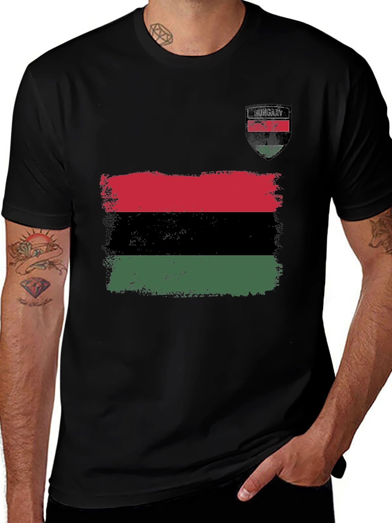 Hungary Flag T-Shirt - Distressed Design