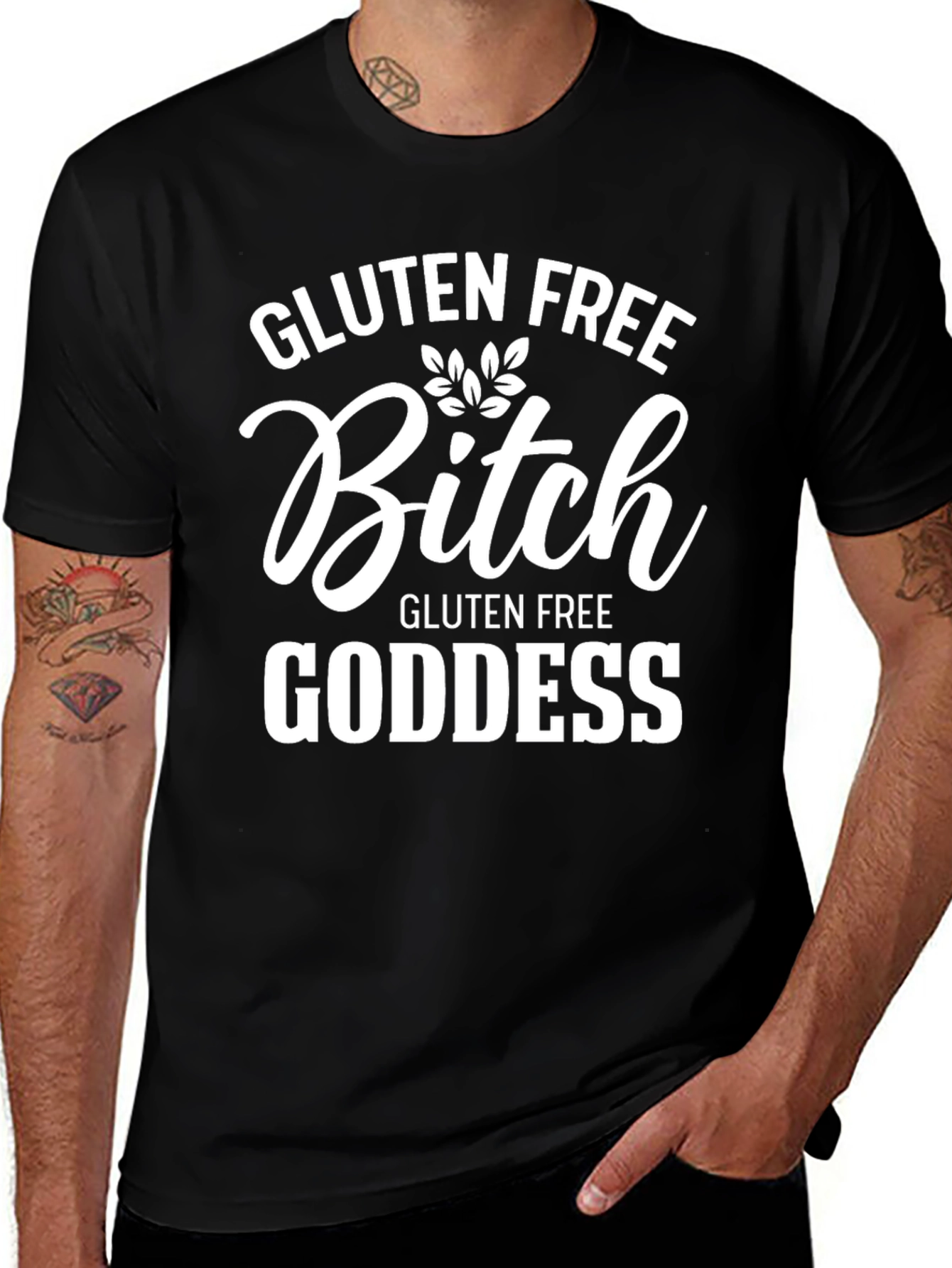 Gluten Free Bitch Goddess Black T-Shirt