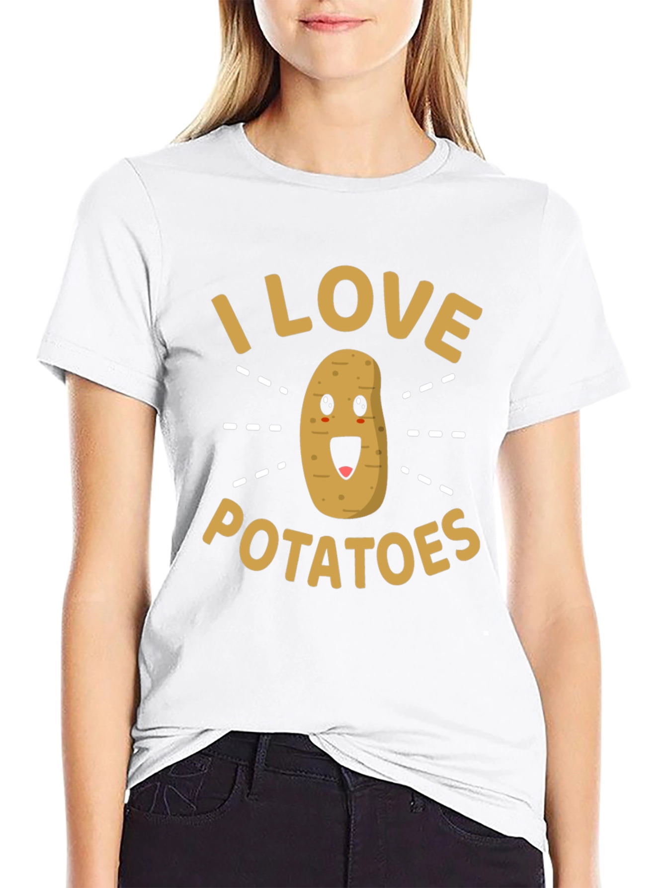 I Love Potatoes Funny Graphic T-Shirt