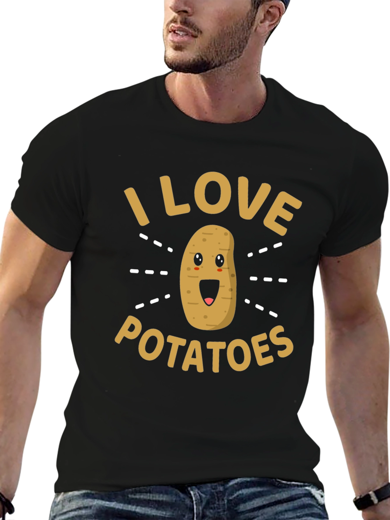 I Love Potatoes Funny Graphic T-Shirt