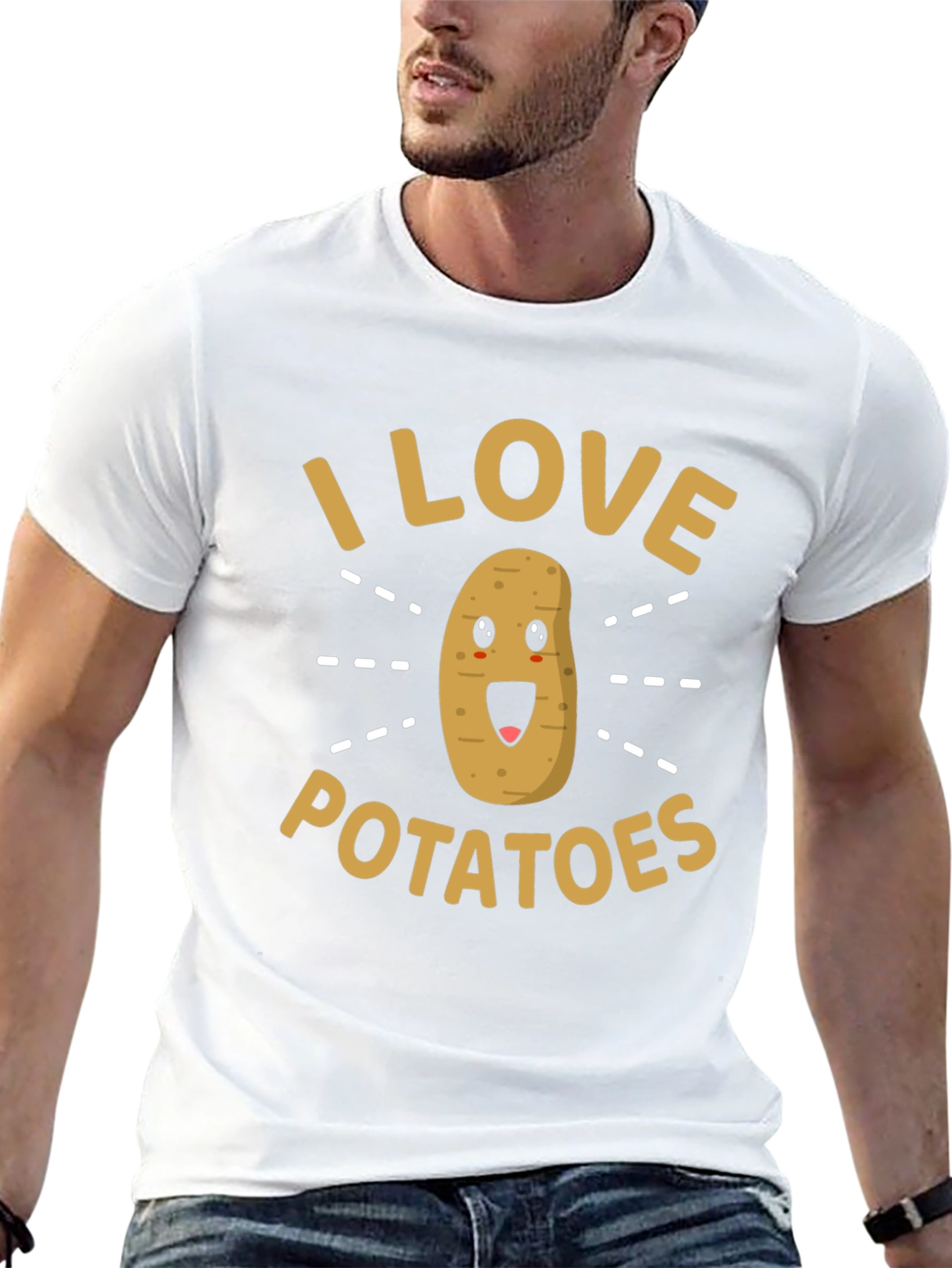 I Love Potatoes Funny Graphic T-Shirt