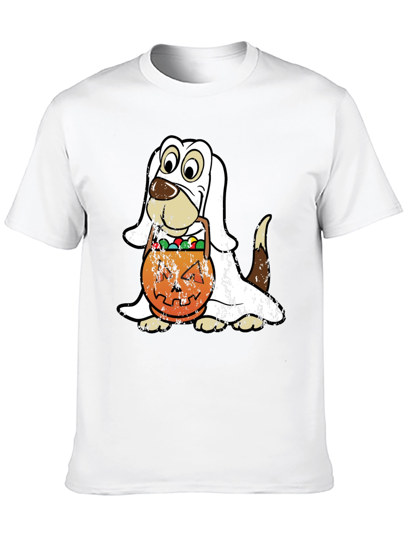 Halloween Dog Ghost T-Shirt Pumpkin Candy