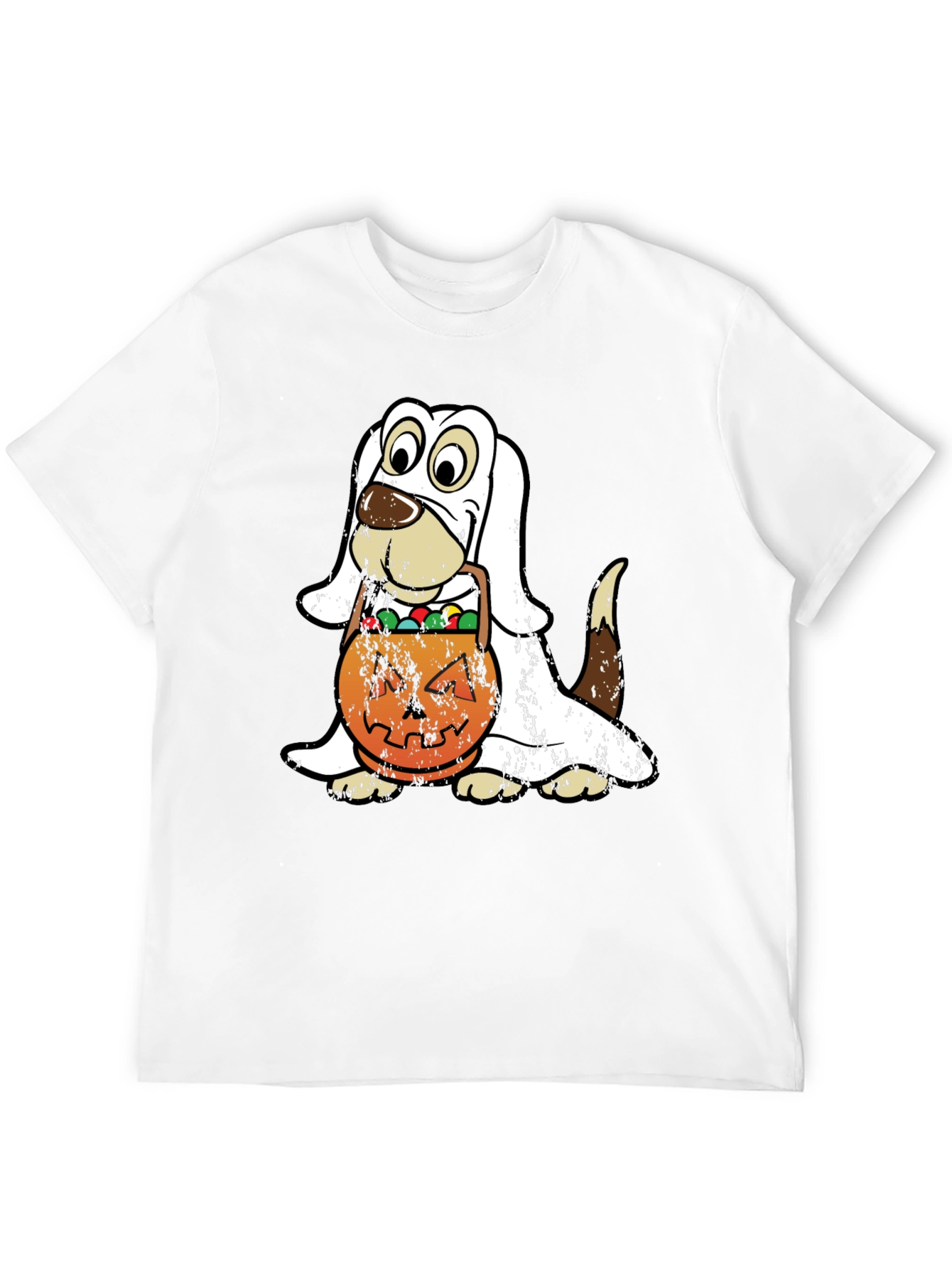Halloween Dog Ghost T-Shirt Pumpkin Candy