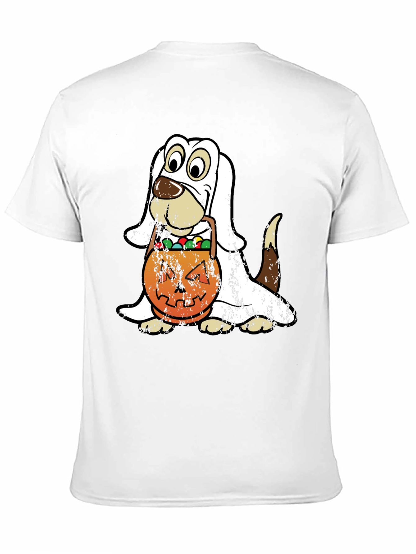 Halloween Dog Ghost T-Shirt Pumpkin Candy