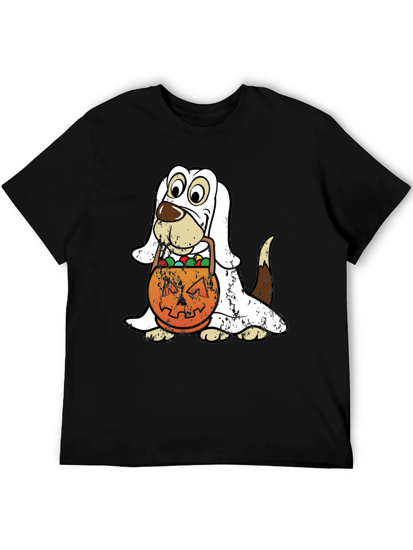 Halloween Dog Ghost T-Shirt Pumpkin Candy