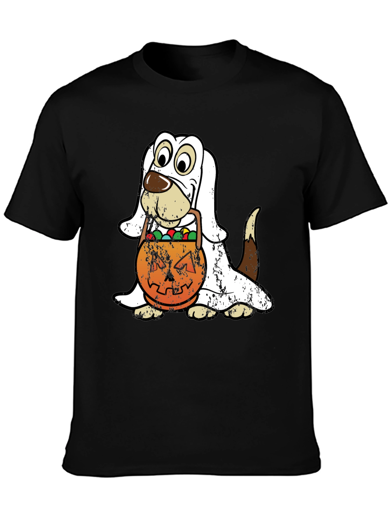 Halloween Dog Ghost T-Shirt Pumpkin Candy