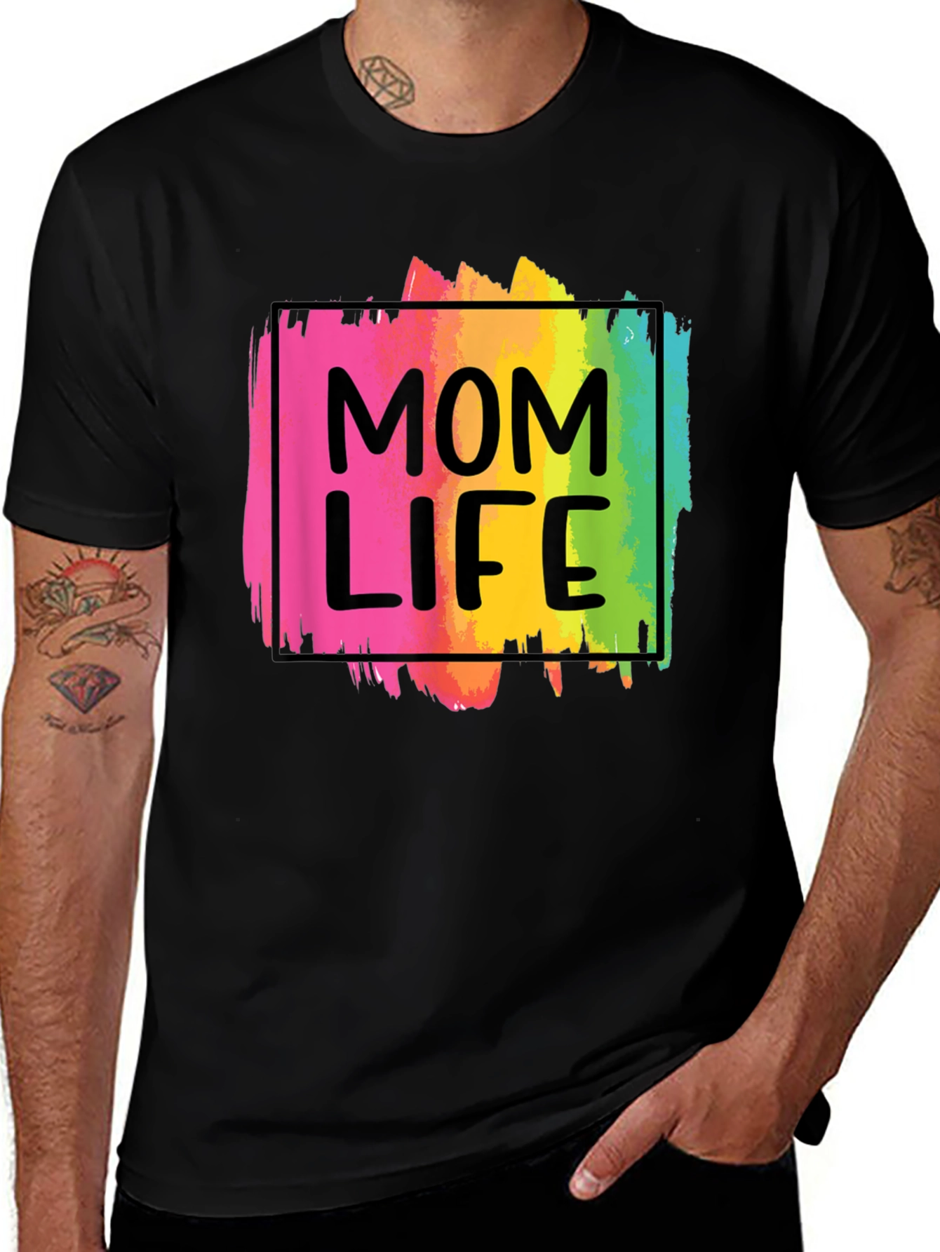 Mom Life Rainbow Graphic Tee