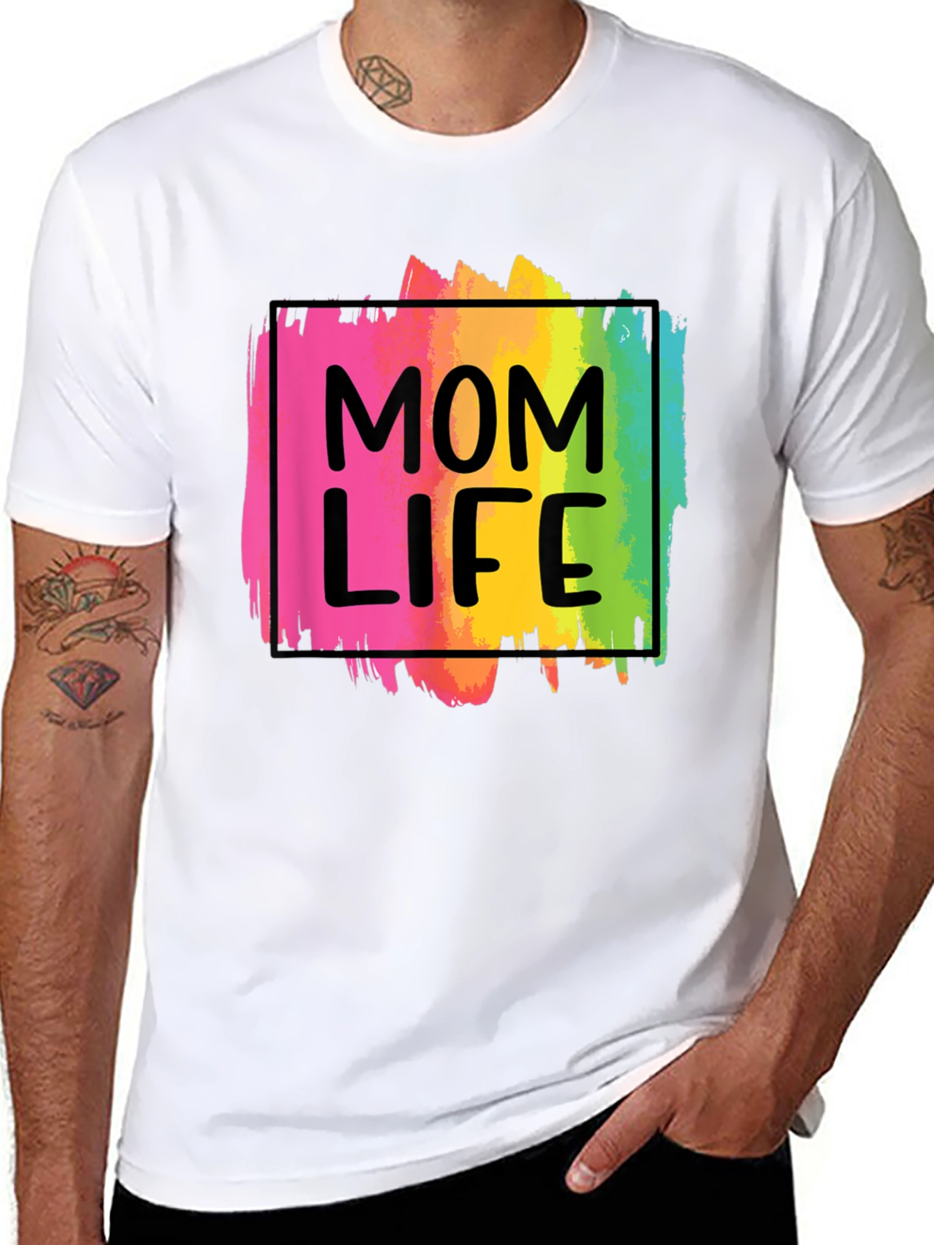 Mom Life Rainbow Graphic Tee