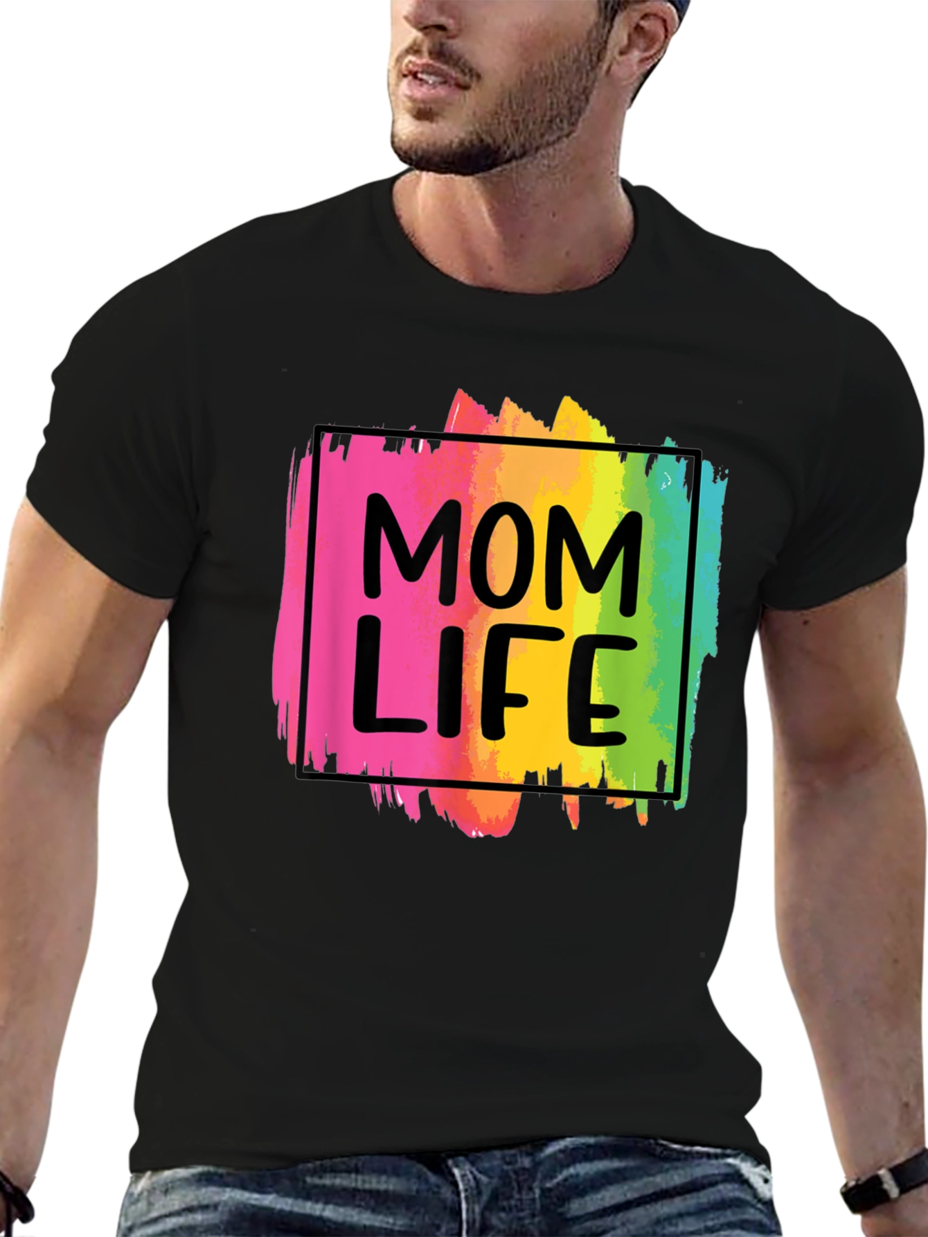 Mom Life Rainbow Graphic Tee