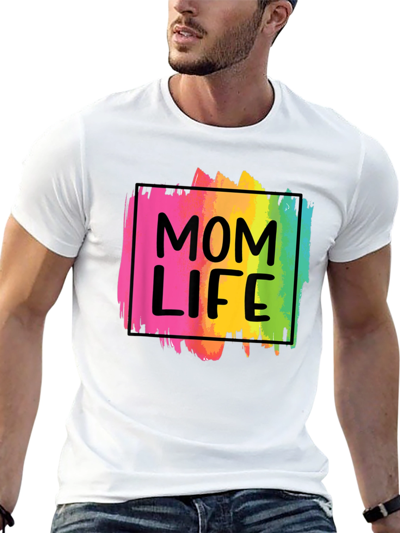 Mom Life Rainbow Graphic Tee