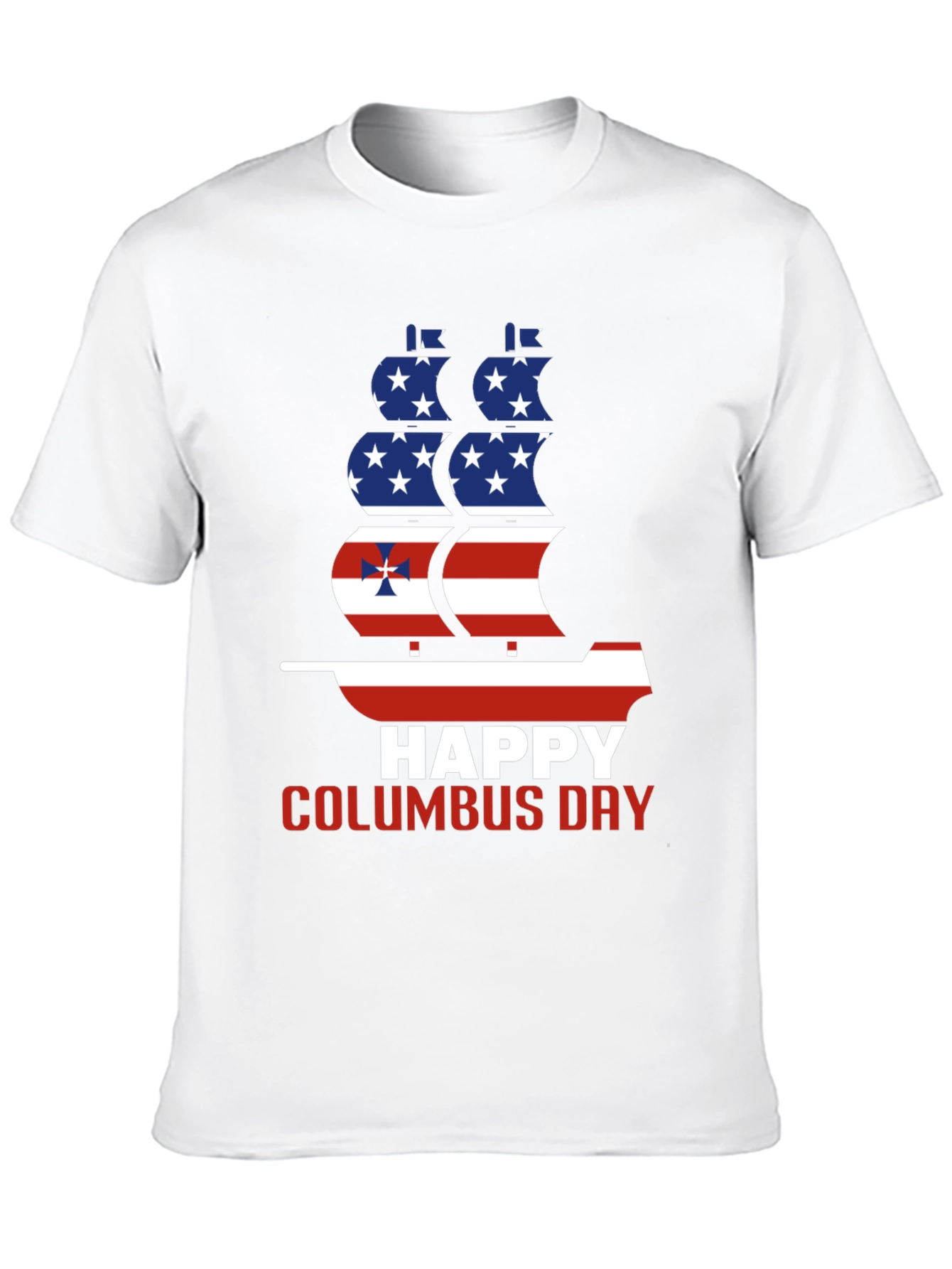 Happy Columbus Day T-Shirt - American Flag Ship