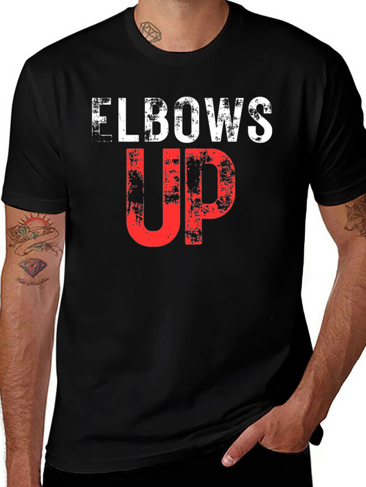 Elbows Up Graphic Print Tee - Athletic Style