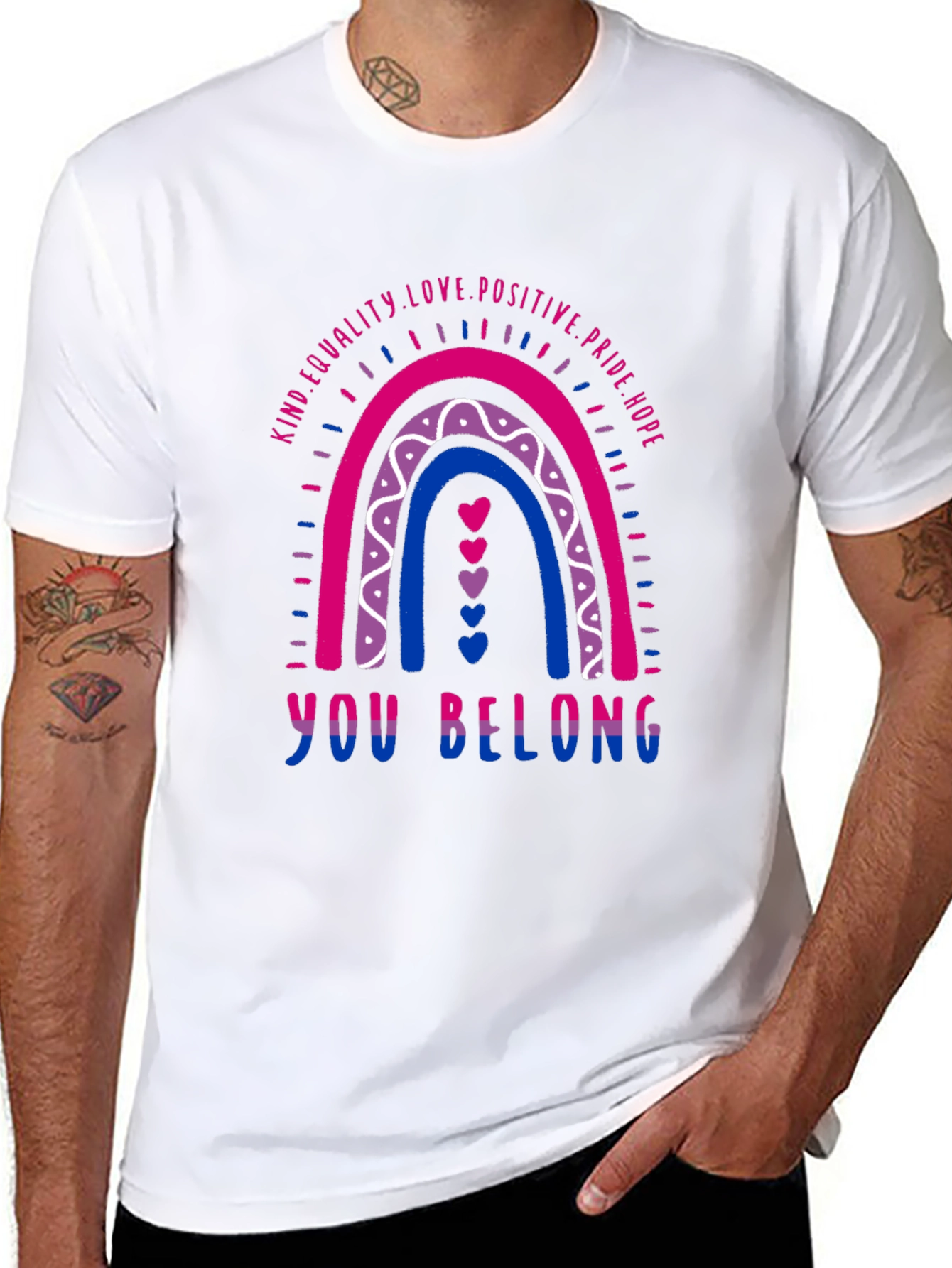 Bisexual Pride Rainbow T-Shirt - You Belong