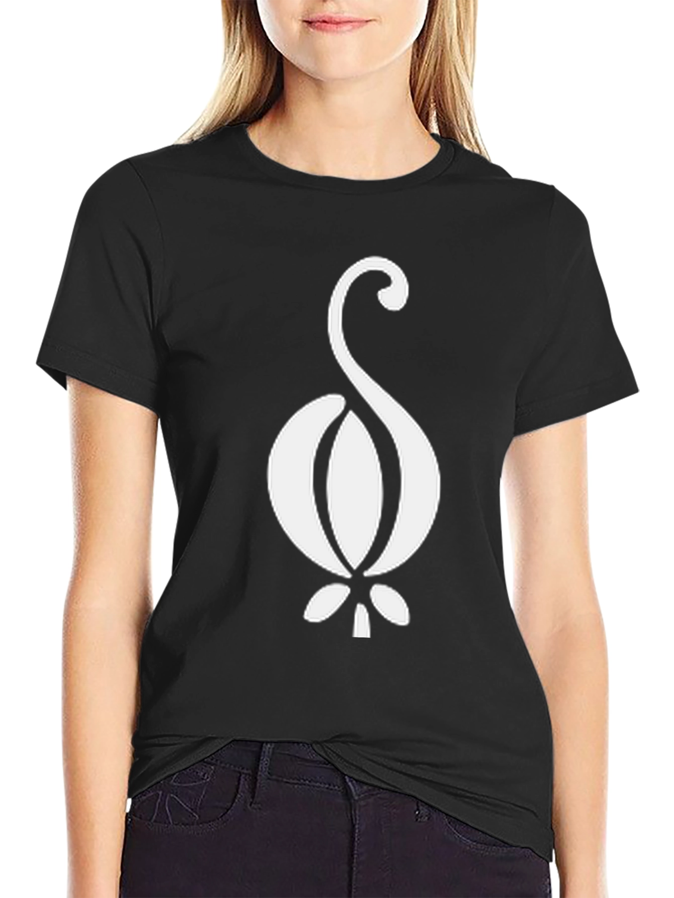 Symbol Graphic Print Black Cotton T-Shirt