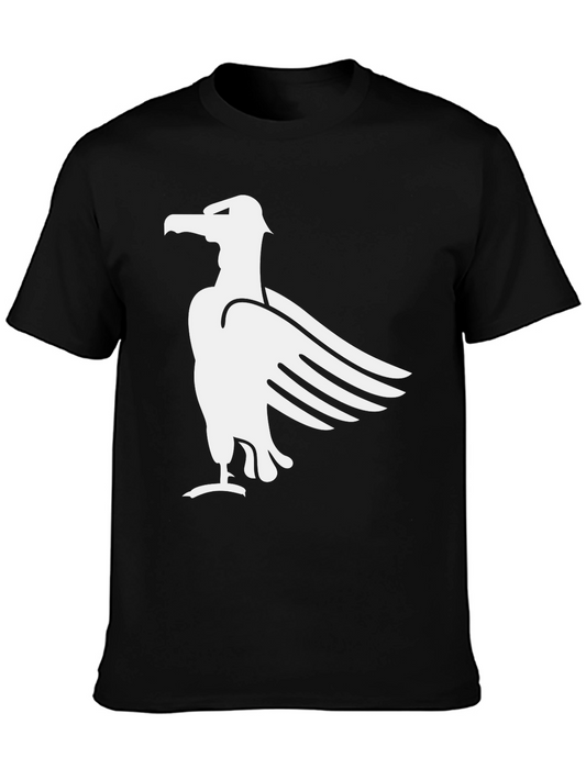 Black T-Shirt with White Eagle Graphic