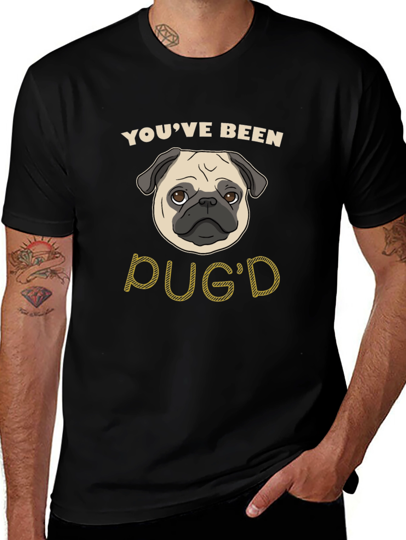 Youve Been Pugd Black Graphic T-Shirt