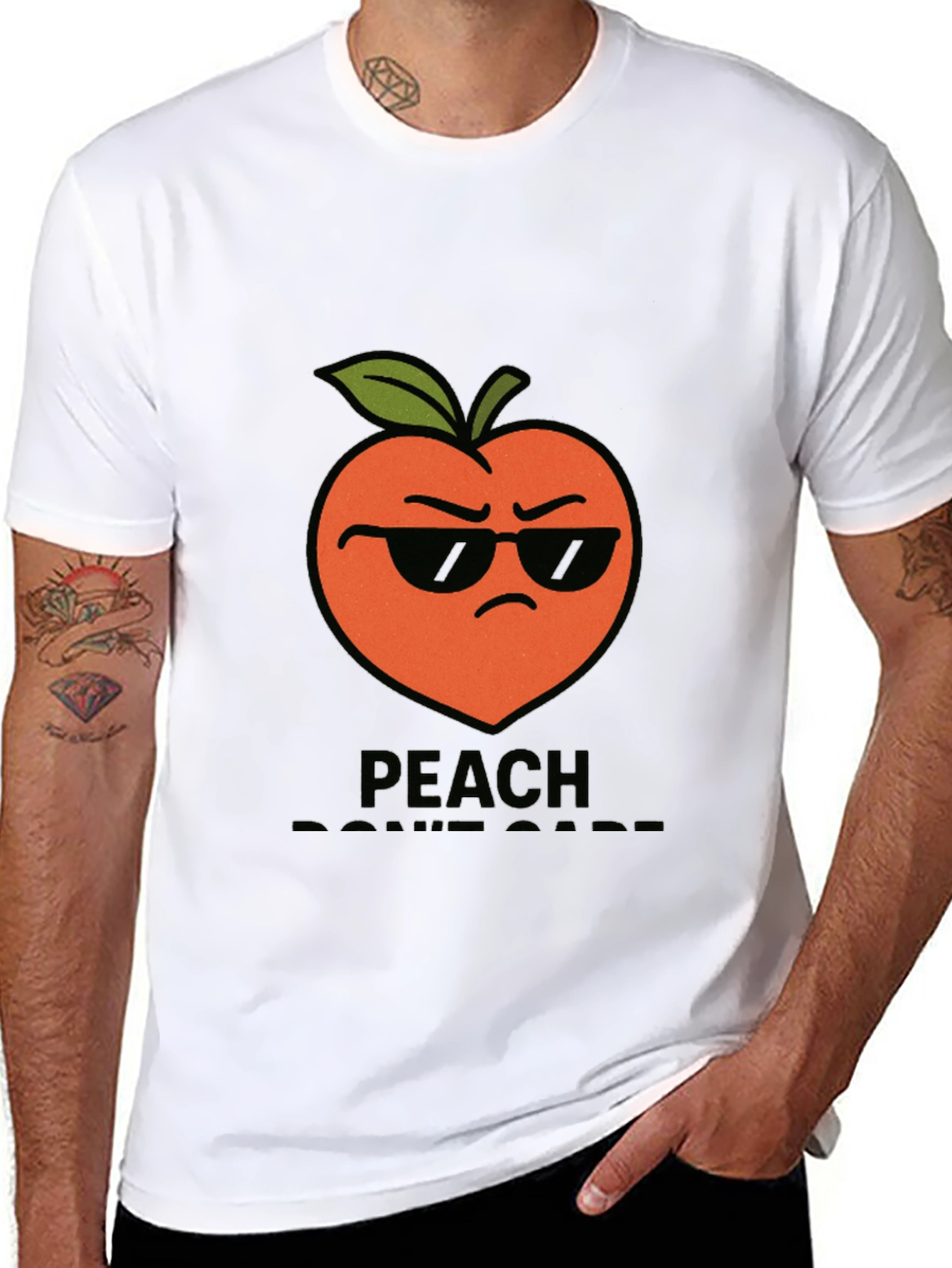Cool Peach Graphic T-Shirt - Peach Dont Care!