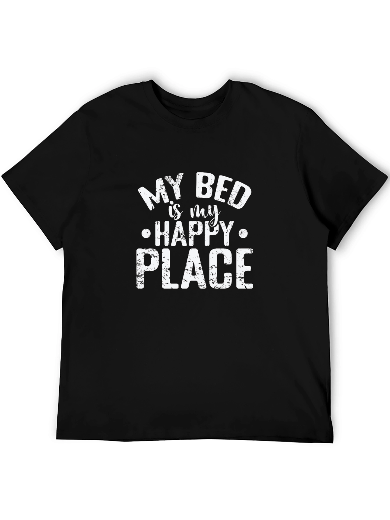 My Bed is My Happy Place Black Graphic Tee