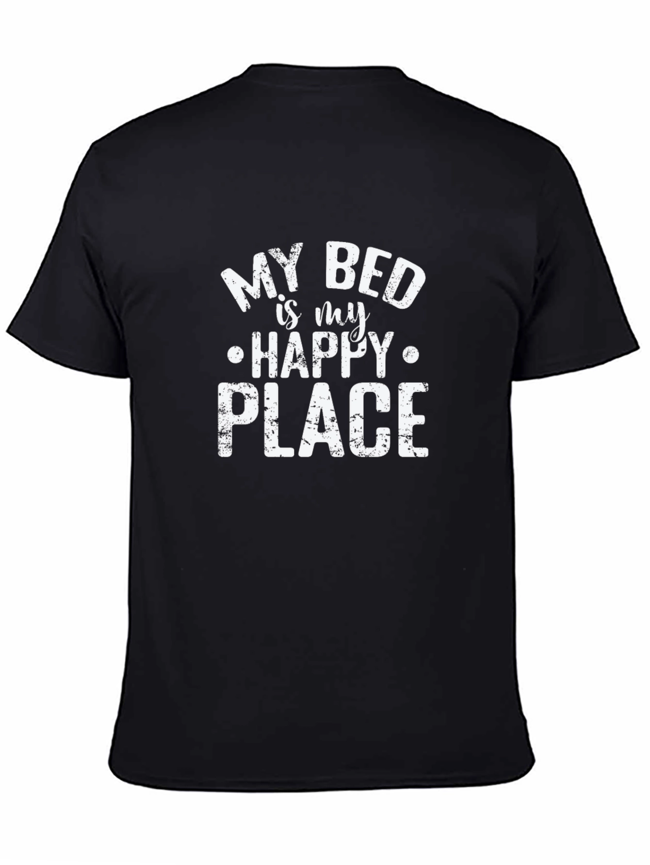 My Bed is My Happy Place Black Graphic Tee